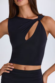 Oh Polly Abilene 10460 débardeur noir asymétrique