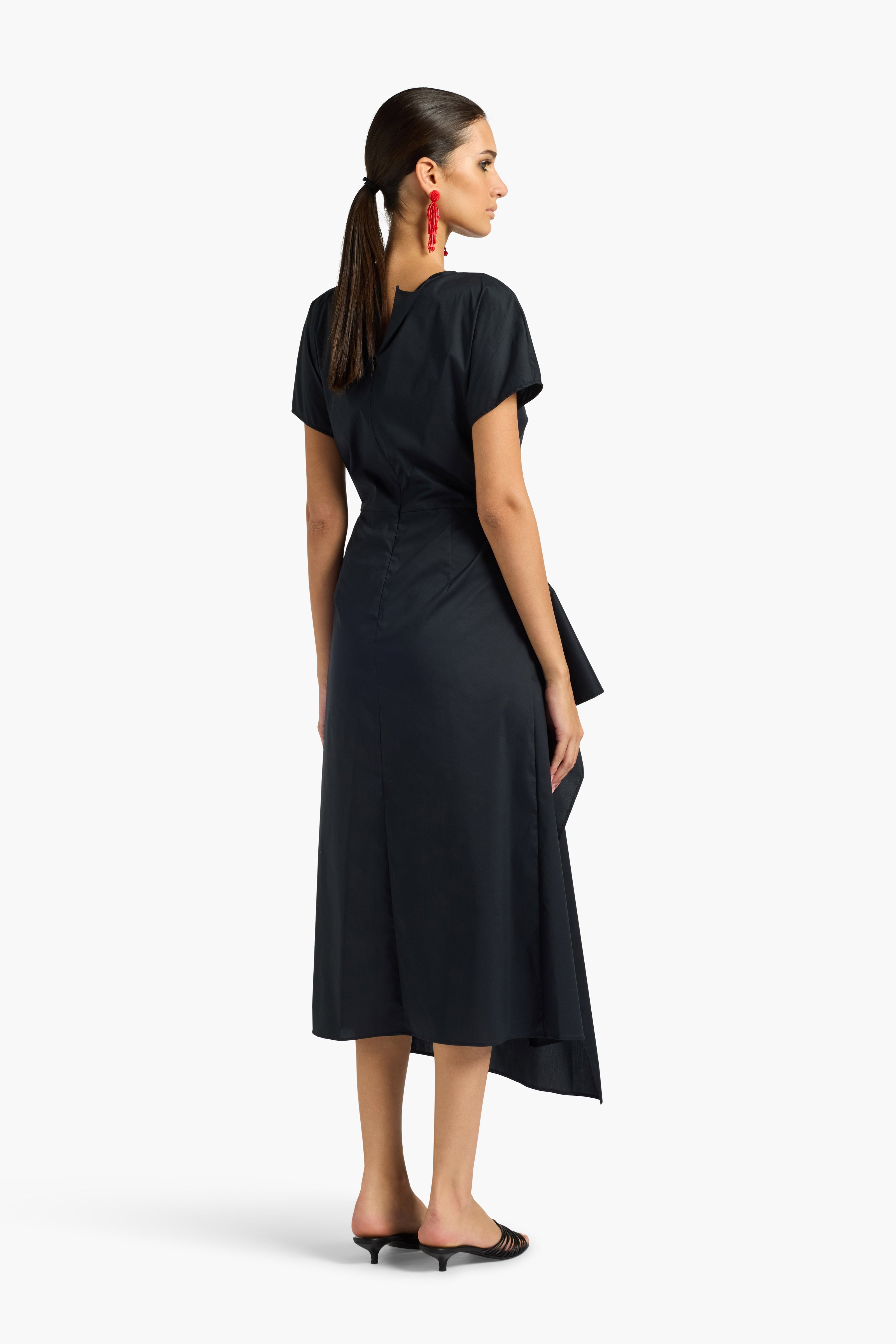 Liviana Conti Abiti Thalia robe noire popeline stretch 38-48