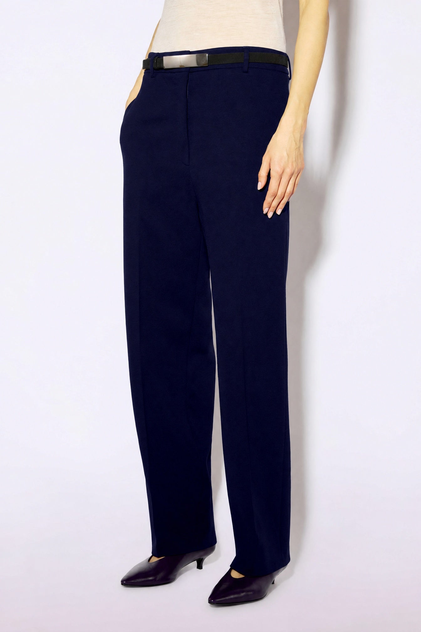 Liviana Conti Paul pantalon cigarette mirtillo 38-48