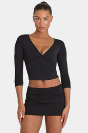 Oh Polly ButterCloud skort jupe-short noir sculptant