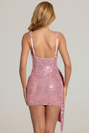 Oh Polly Nolae Robe Mini Sequins Rose Col Carré