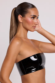Oh Polly Tops Jadis top bandeau vinyle noir