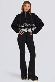 Oh Polly salopette ski taille haute noire matelassée BT2393