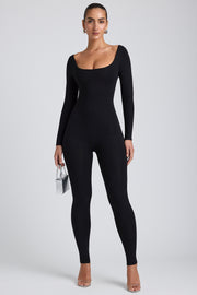 Oh Polly 8122 combinaison noire modal petite dos croisé