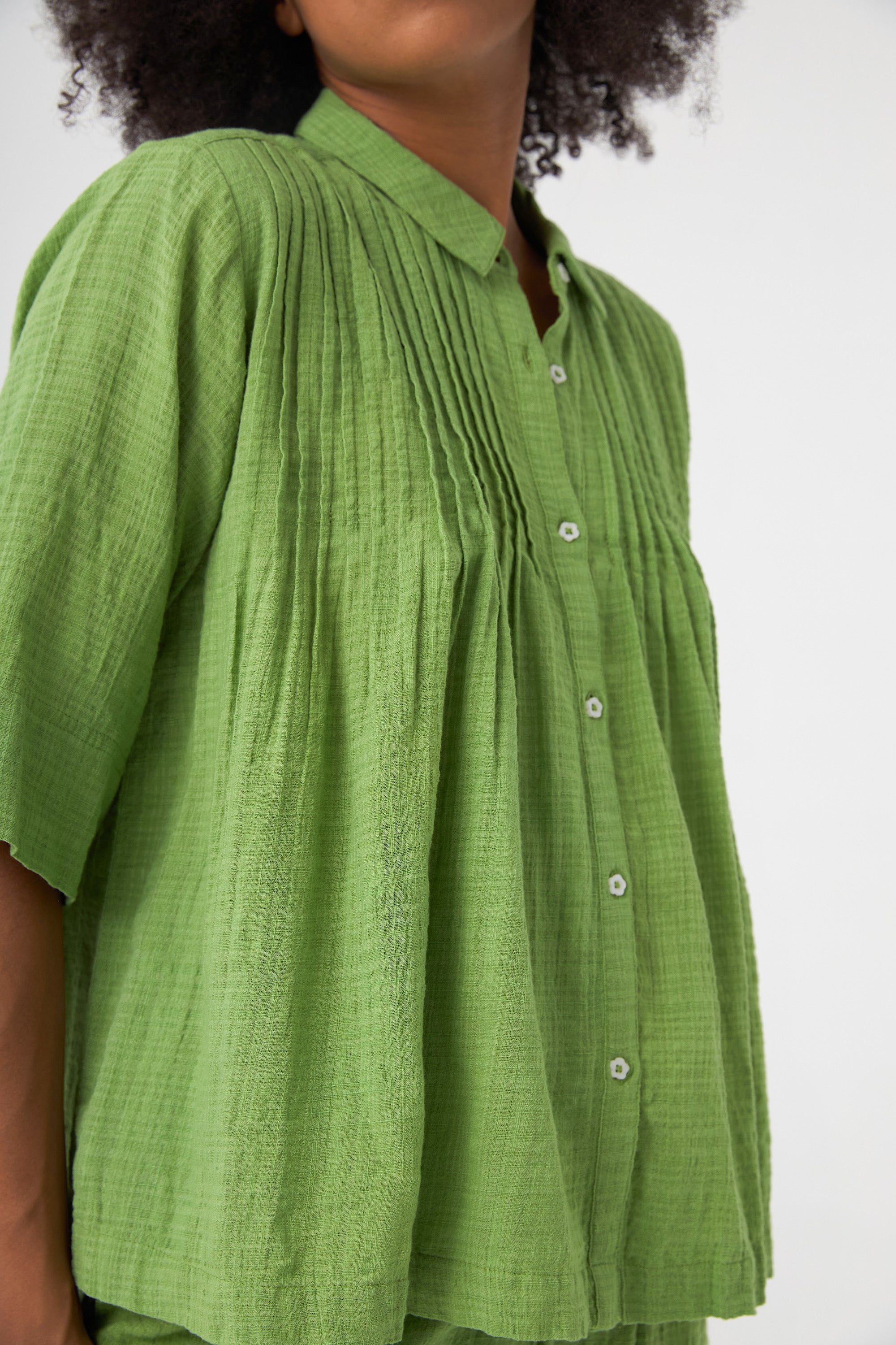 Chicosoleil Rusty blouse femme vert péridot coton viscose