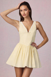 Oh Polly Marissa mini robe jaune rayé noeud coton