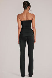 Oh Polly Trousers pantalon noir mi-taille micro-flare