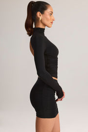 Oh Polly Cali 8640 mini jupe noire froncée modal