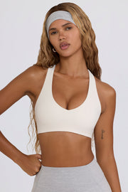 Bo+Tee Soft Active brassière sport blanche col V