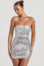Oh Polly Aurora robe bandeau mini diamant strass