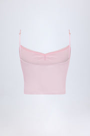 Oh Polly Livia 14253 caraco crop top rose baby pink coton