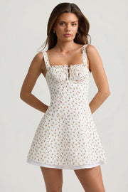 Oh Polly Dresses Cymene robe mini coton imprimé rose lacée
