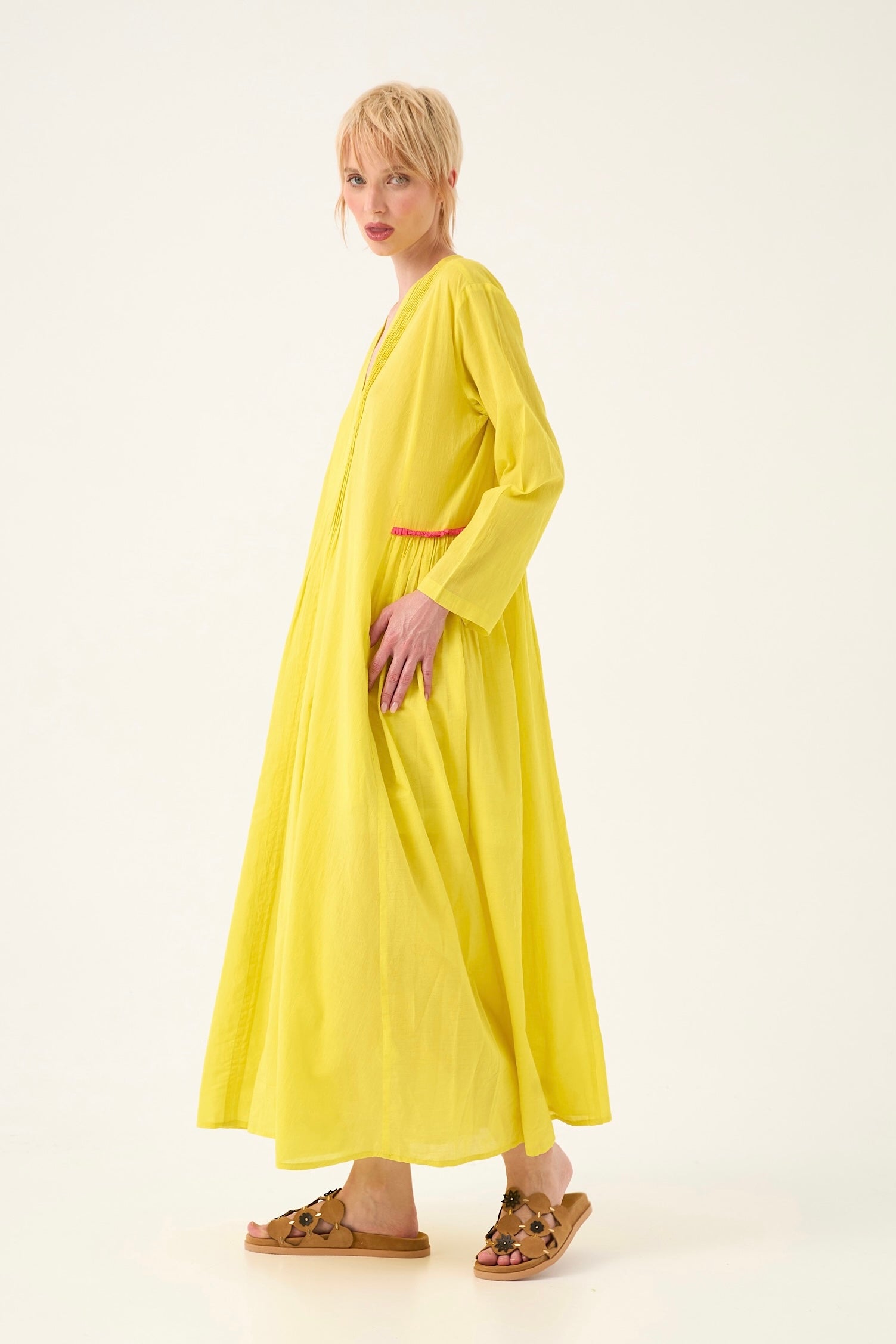 Chicosoleil Zazie robe longue jaune voile coton