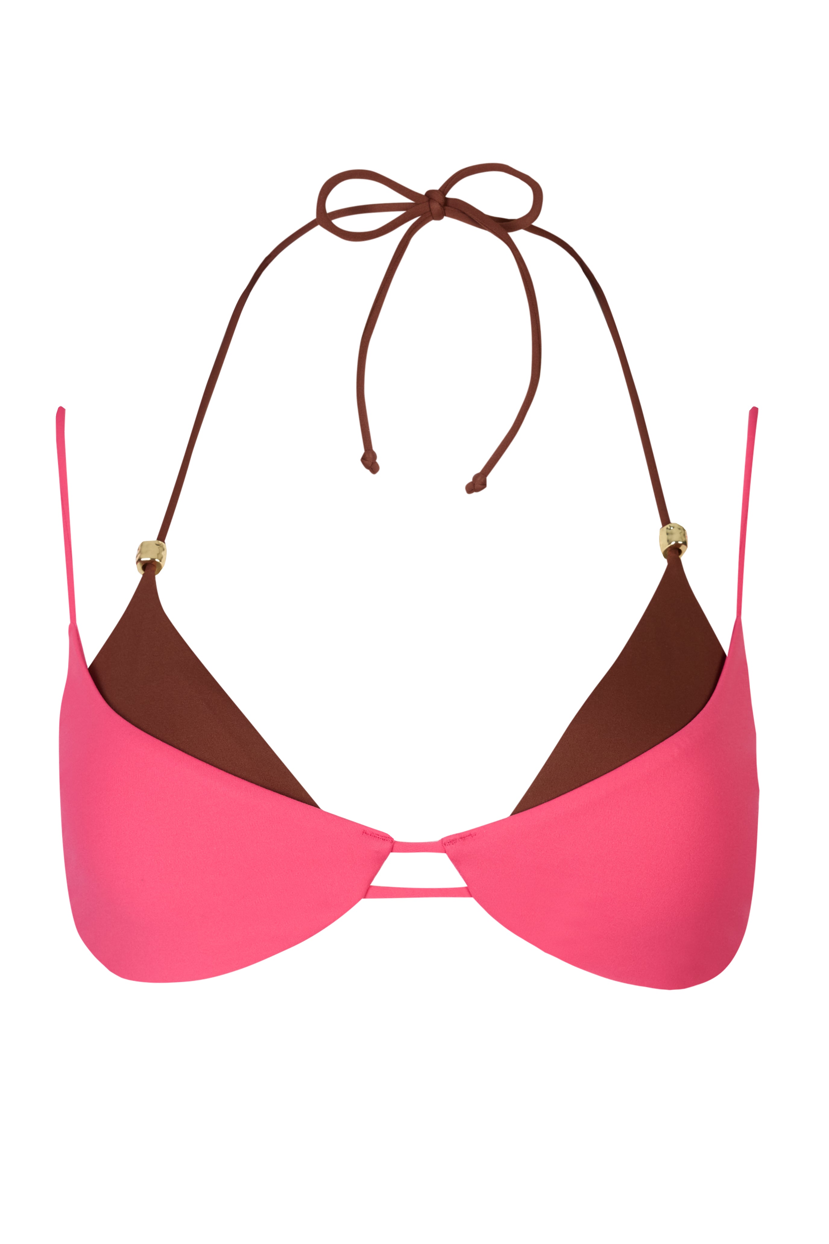 Oh Polly Swim Paige Haut Bikini Superposé Rose Contrast