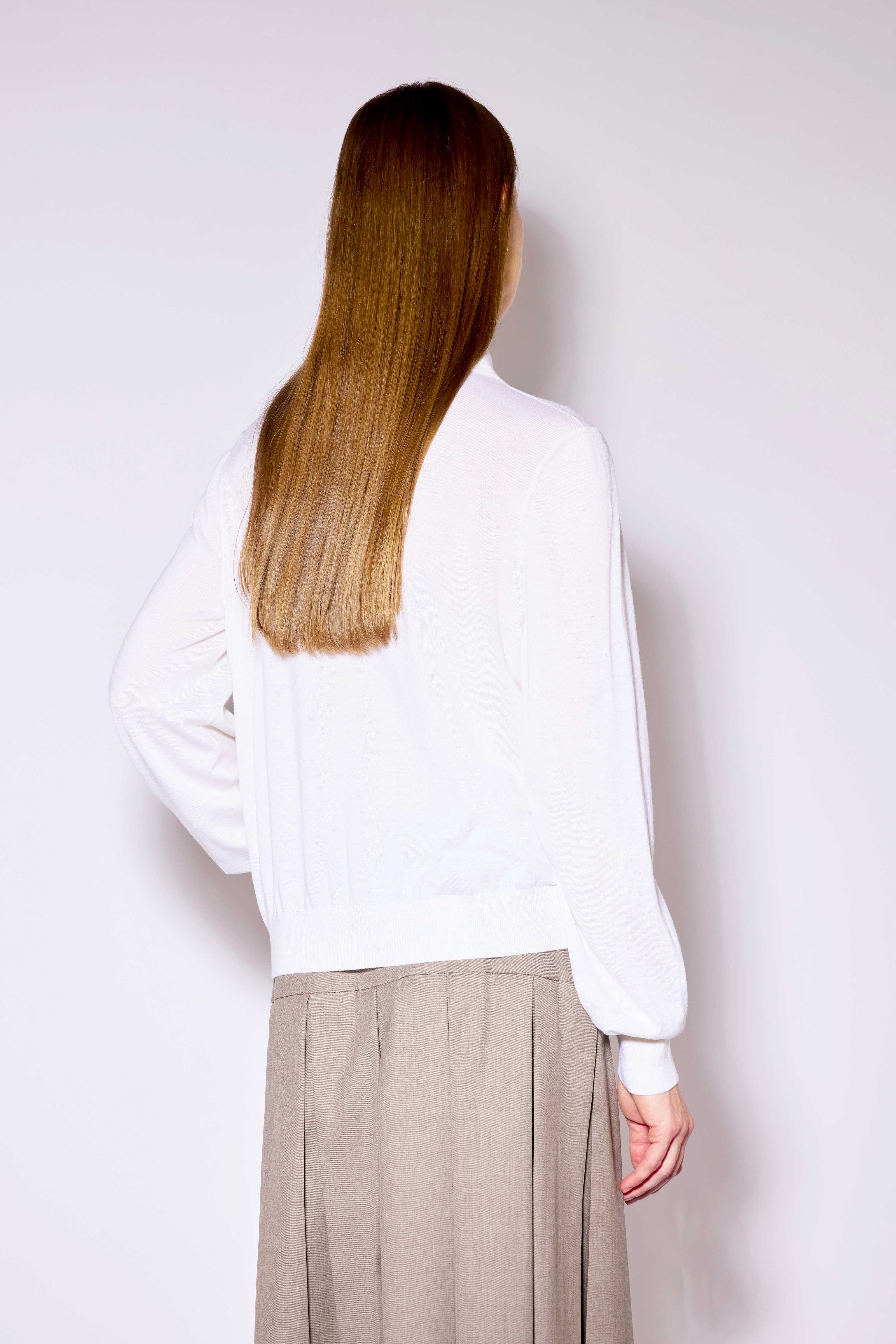 Liviana Conti Lexie pull polo laine mérino pomice