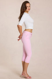 Oh Polly Anessa jean capri rose blossom taille mi-haute