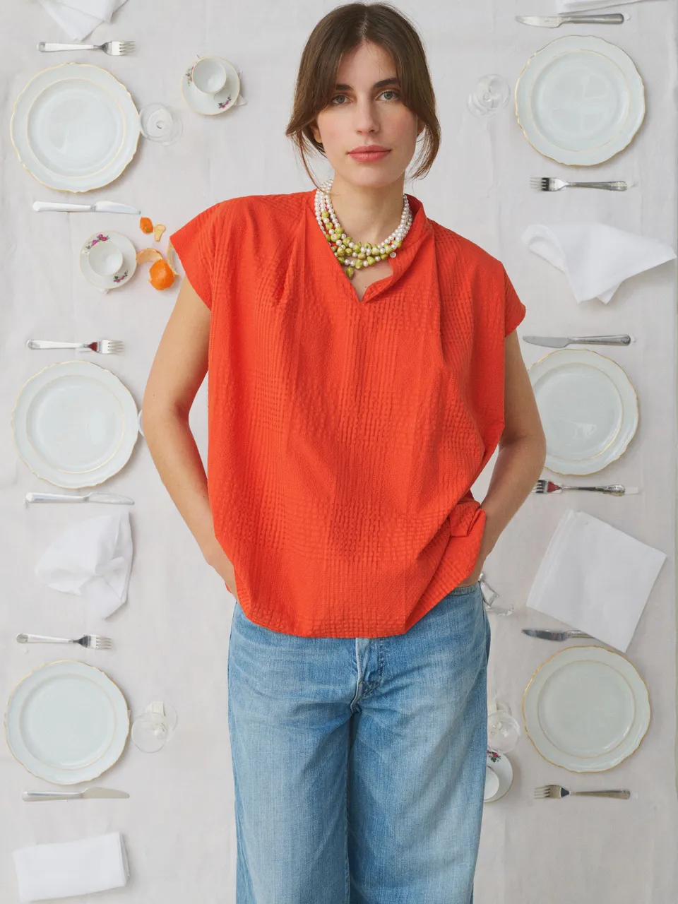 MII Mii à table Top Anne top femme coton soie