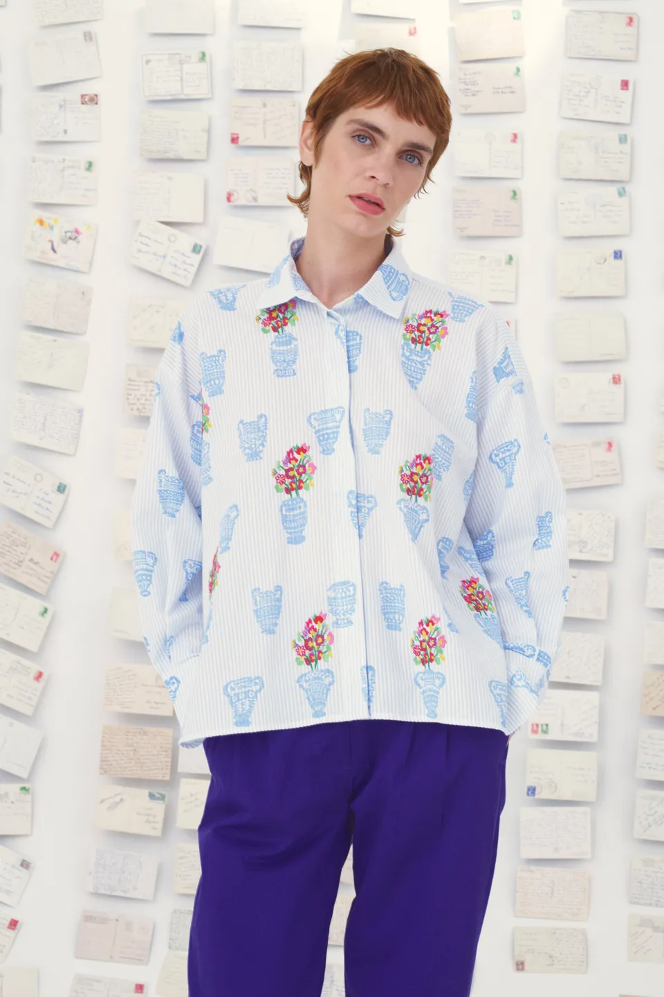 MII Mii en carte postale chemise Greta Les Cyclades coton