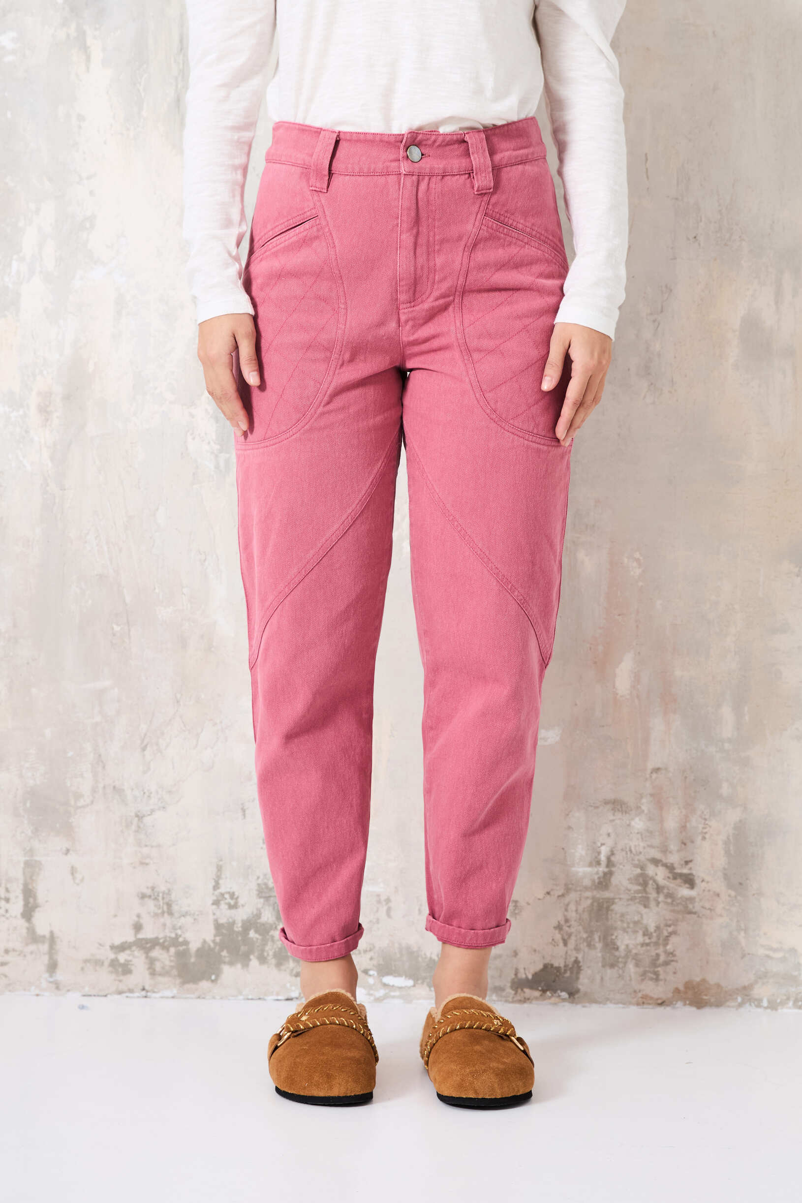 CHICOSOLEIL SAKARI pantalon jean rose cargo XS-XL