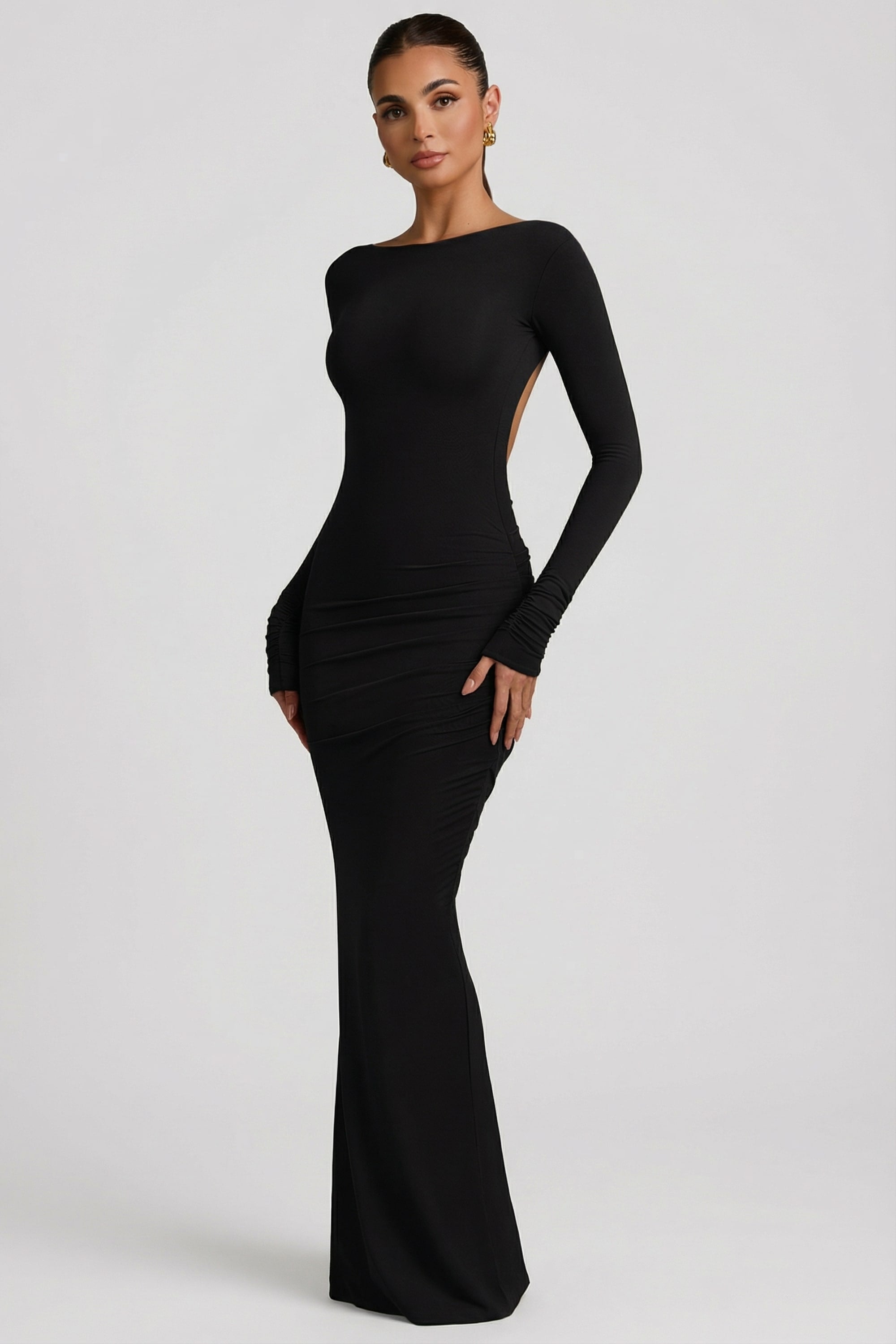 Oh Polly Regine robe longue dos nu noire modal