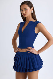 Oh Polly Nada mini jupe plissée bleu marine taille basse