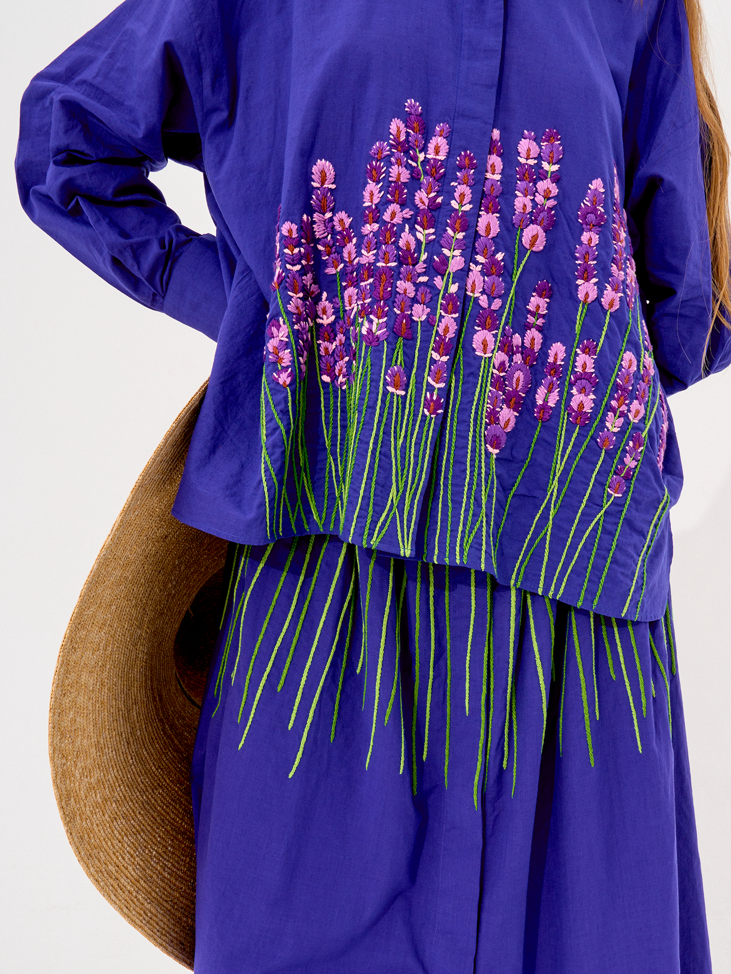MII Les iconiques Chemise Greta lavande brodée