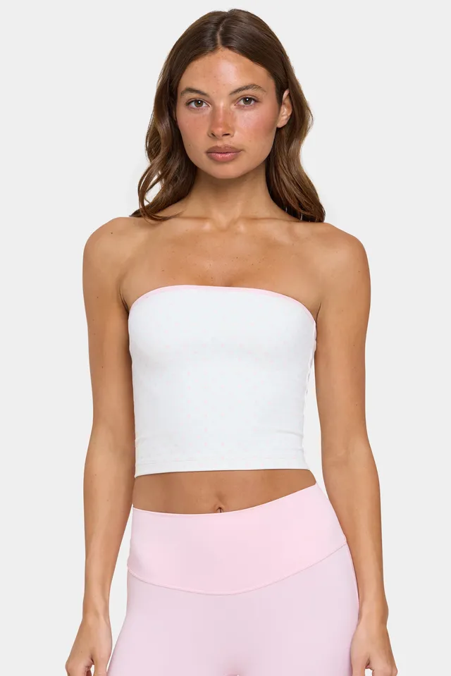 Oh Polly Bo+Tee top bandeau cotton candy rose stretch