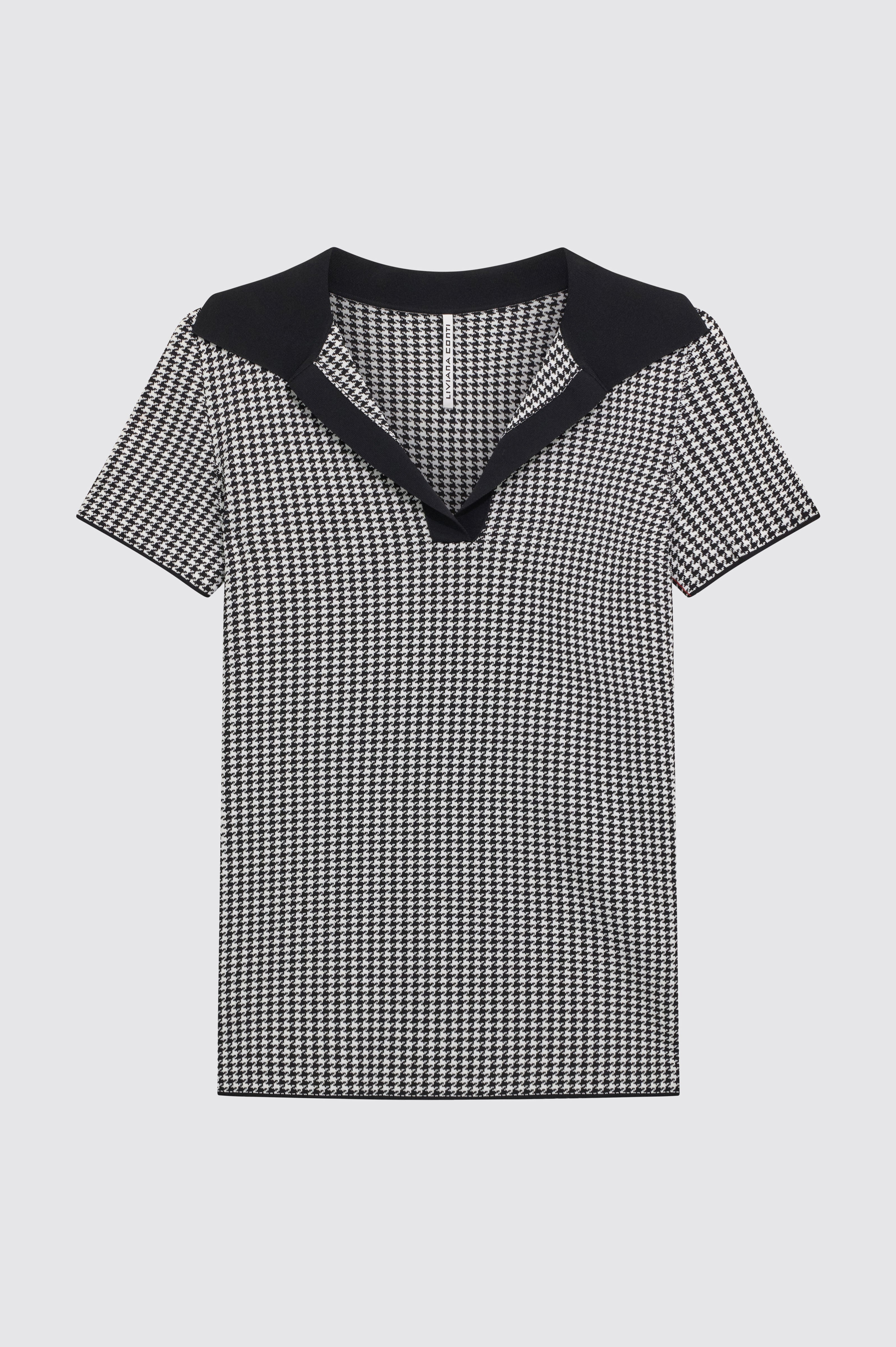 Liviana Conti Sasha polo pied-de-poule noir viscose