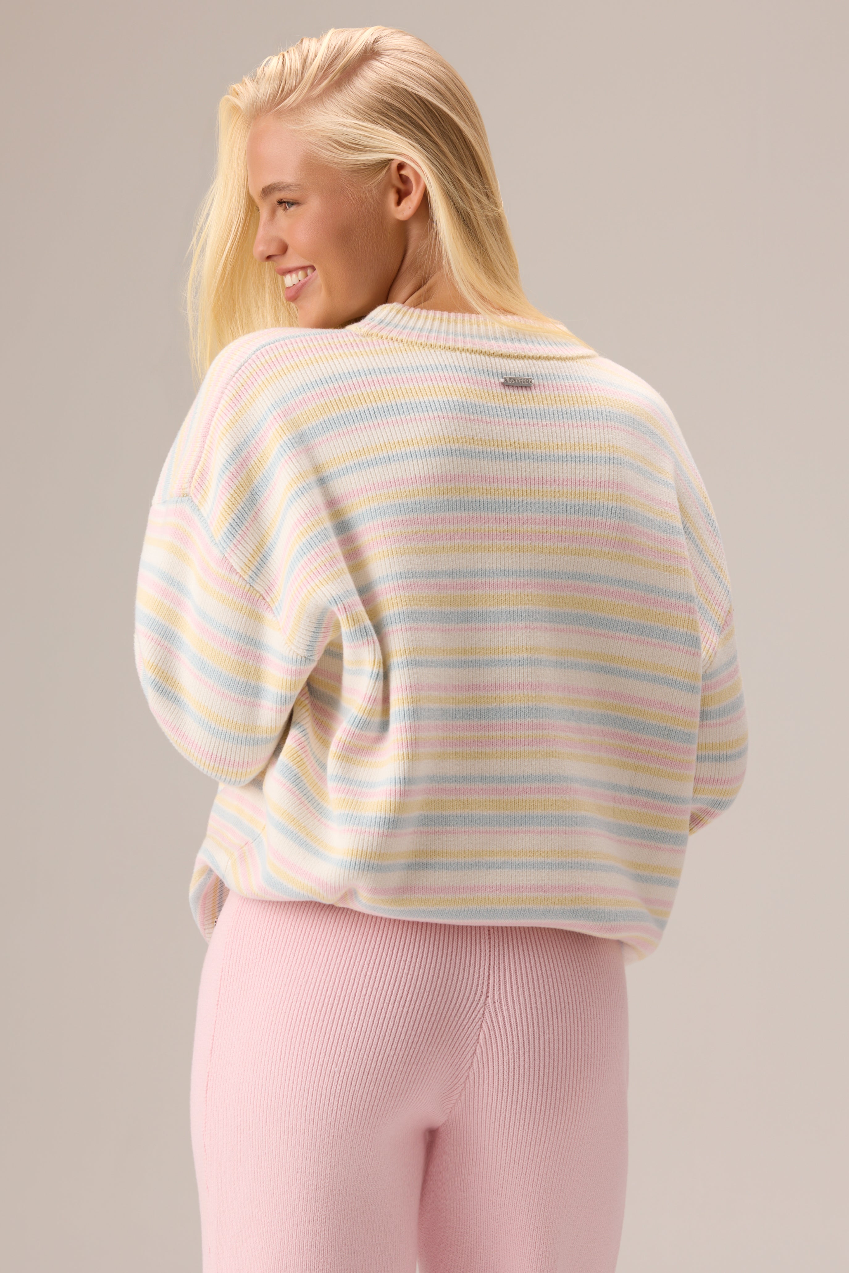 Oh Polly Bo+Tee Ribbed Knit pull oversize Confetti Stripe coton
