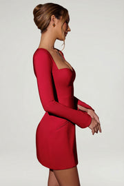 Oh Polly Dresses Corinne 13451 robe mini trapèze rouge poches