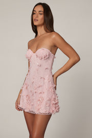 Oh Polly Embellished Edita robe mini rose sequins fleurs