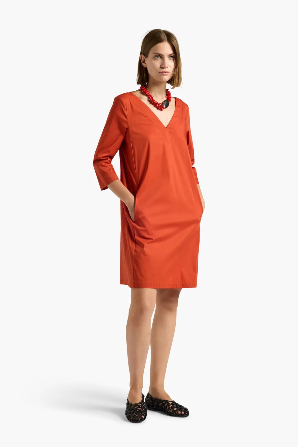Liviana Conti Angeline robe courte verte col V