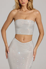 Oh Polly Nanaka Top bandeau strass blanc dos nu