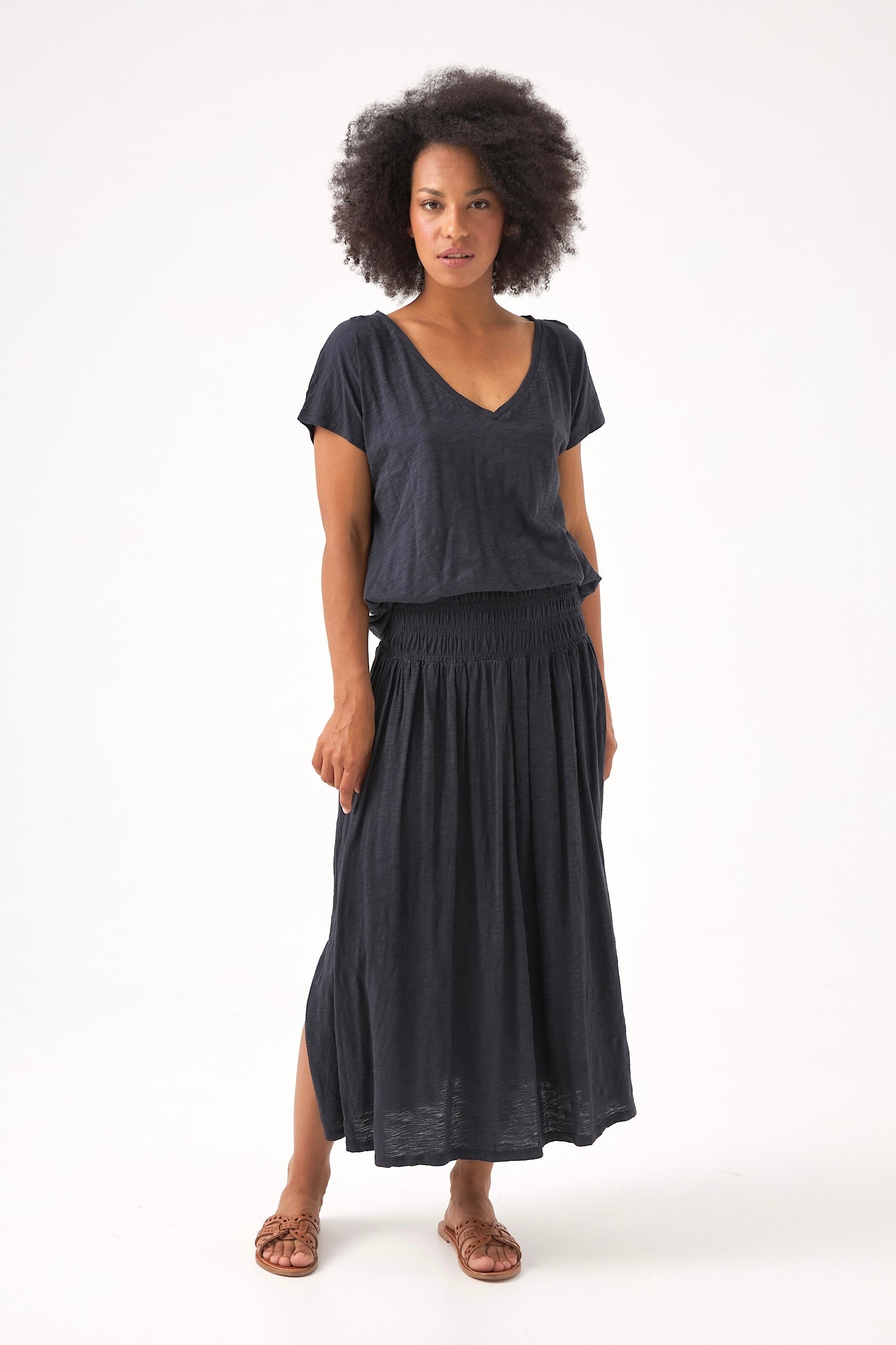 Chicosoleil Roxy tee-shirt flanelle noir charcoal