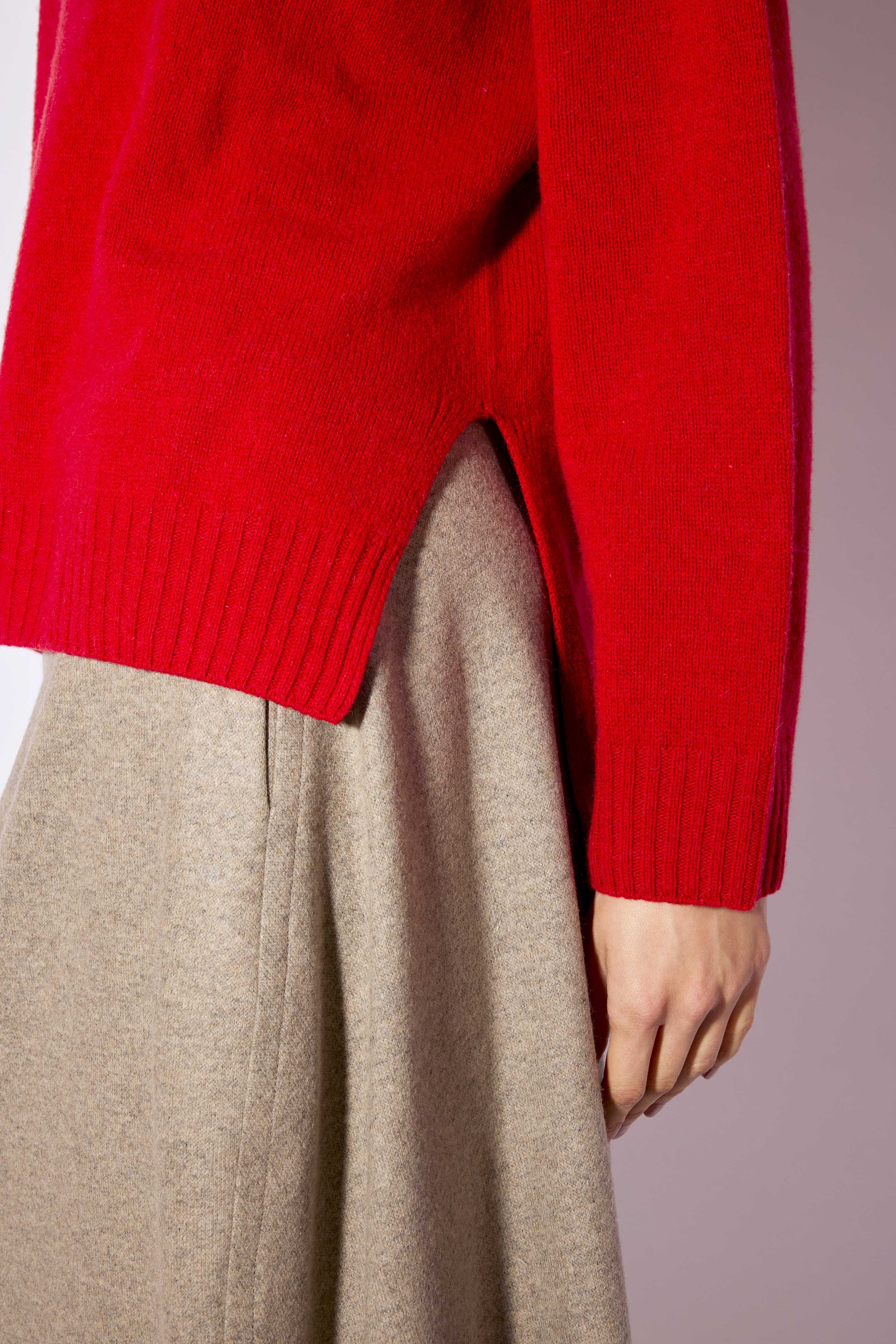 Liviana Conti Talia pull cachemire soie paprika col rond