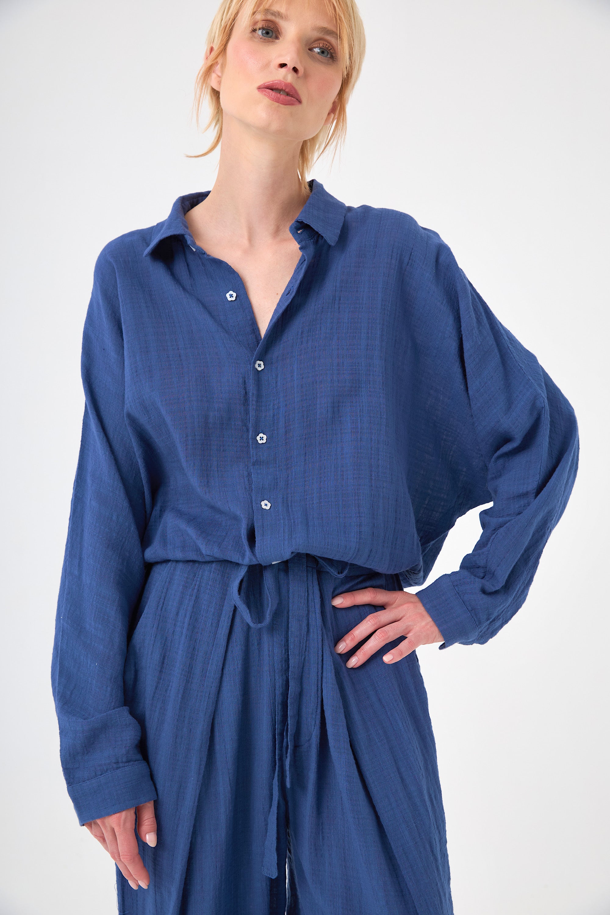 Chicosoleil Alanis combinaison bleue coton viscose
