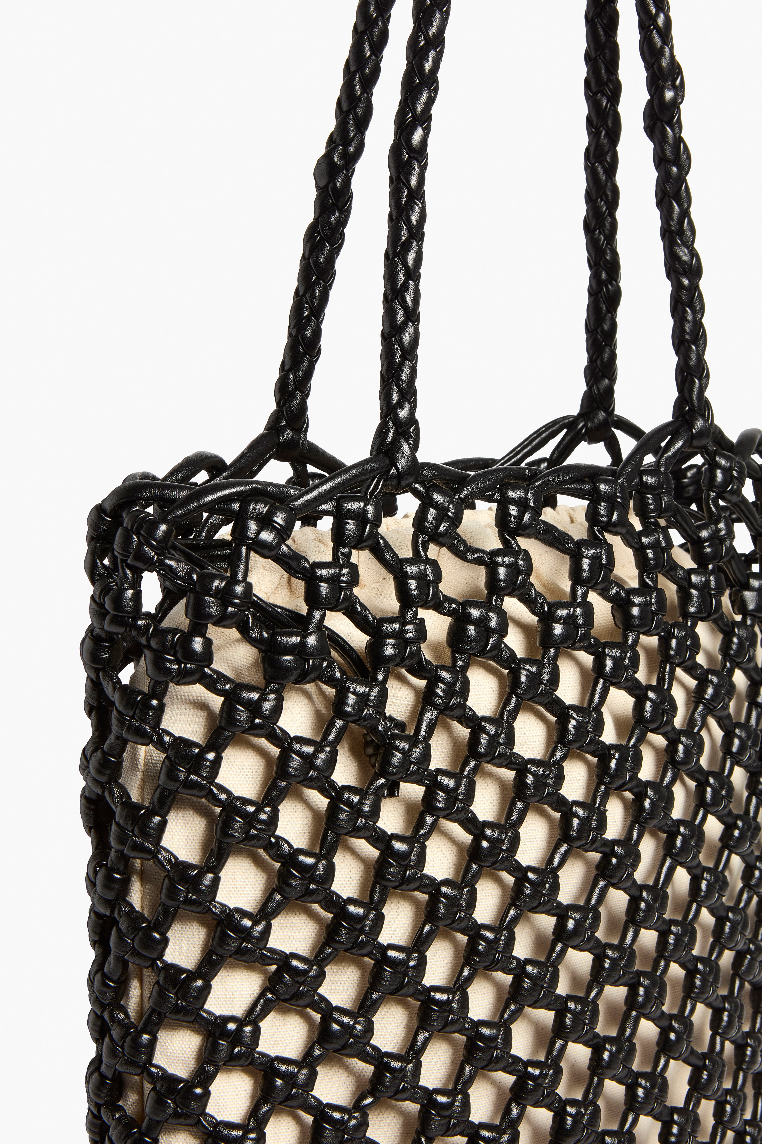 Liviana Conti Saphira sac tote noir vegan tressé