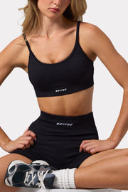 Bo+Tee Strive BT0718 brassière sport noire dos lacé