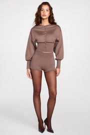 Oh Polly Anele cardigan maille moka boutons festonnés