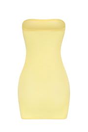 Oh Polly Slip robe mini bustier jaune bretelles amovibles