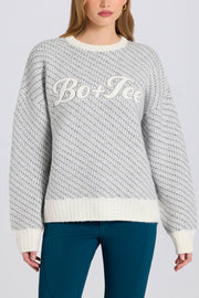 Oh Polly Pull Logo Oversize Ice Maille Lourde Chaude