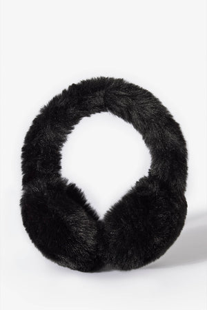 Bo+Tee Cache-Oreilles Fausse Fourrure Noire Hiver