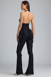 Oh Polly Reese 8204 pantalon noir volants métallisé