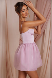 Oh Polly Floriane robe mini rose poudré corset tulle