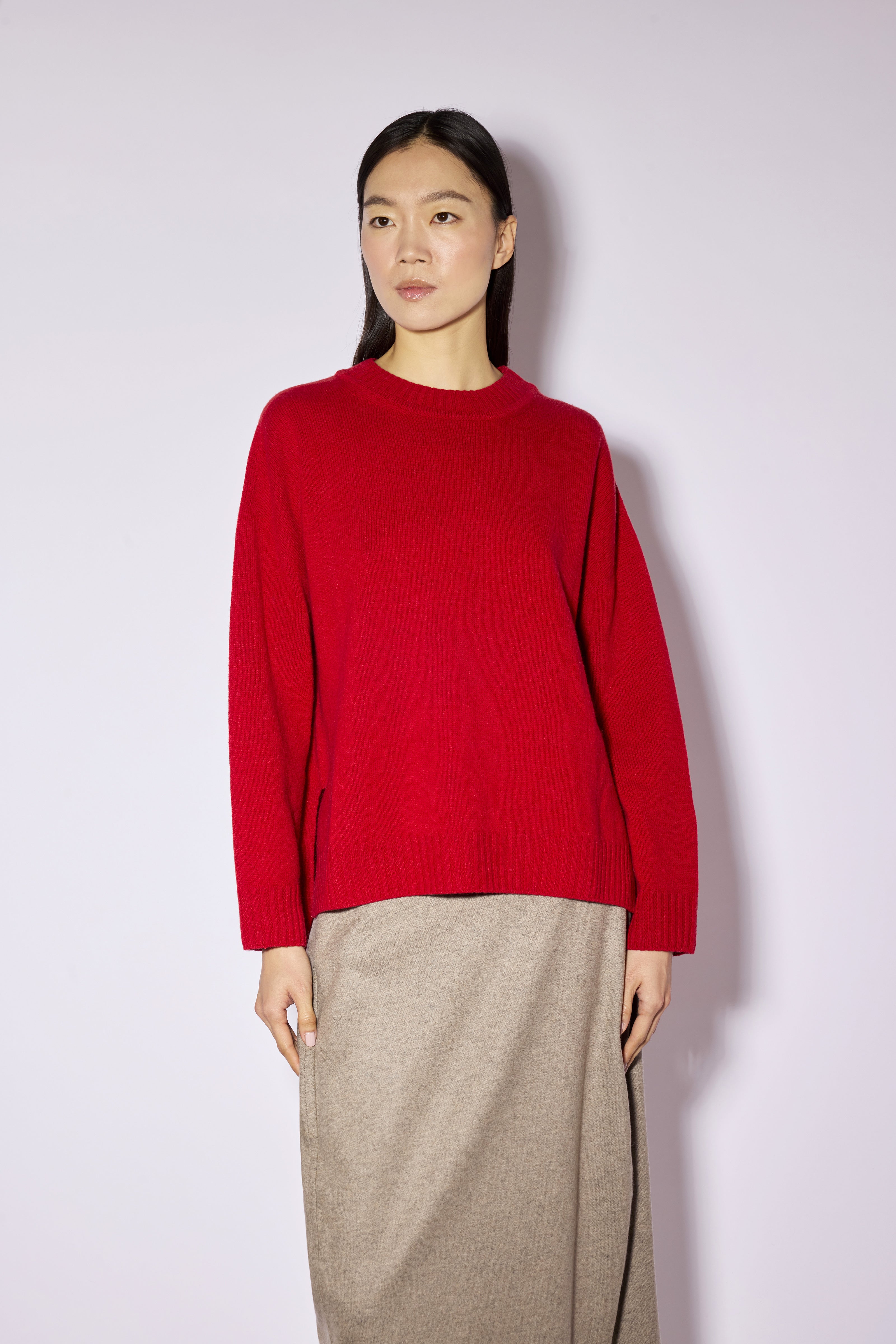 Liviana Conti Talia pull cachemire soie paprika col rond