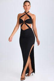 Oh Polly Bethania robe maxi noire dos nu fente