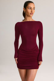 Oh Polly Eska 15460 robe bodycon bordeaux modal mini