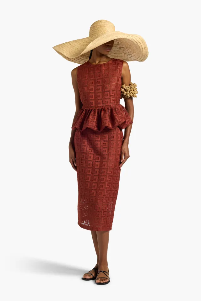 Liviana Conti Brigitte top femme cannelle macramé