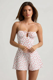 Oh Polly Helaia combishort cerise dos nu fleuri