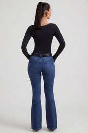 Oh Polly Jacey jean flare taille haute indigo wash